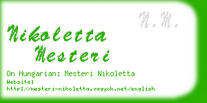 nikoletta mesteri business card